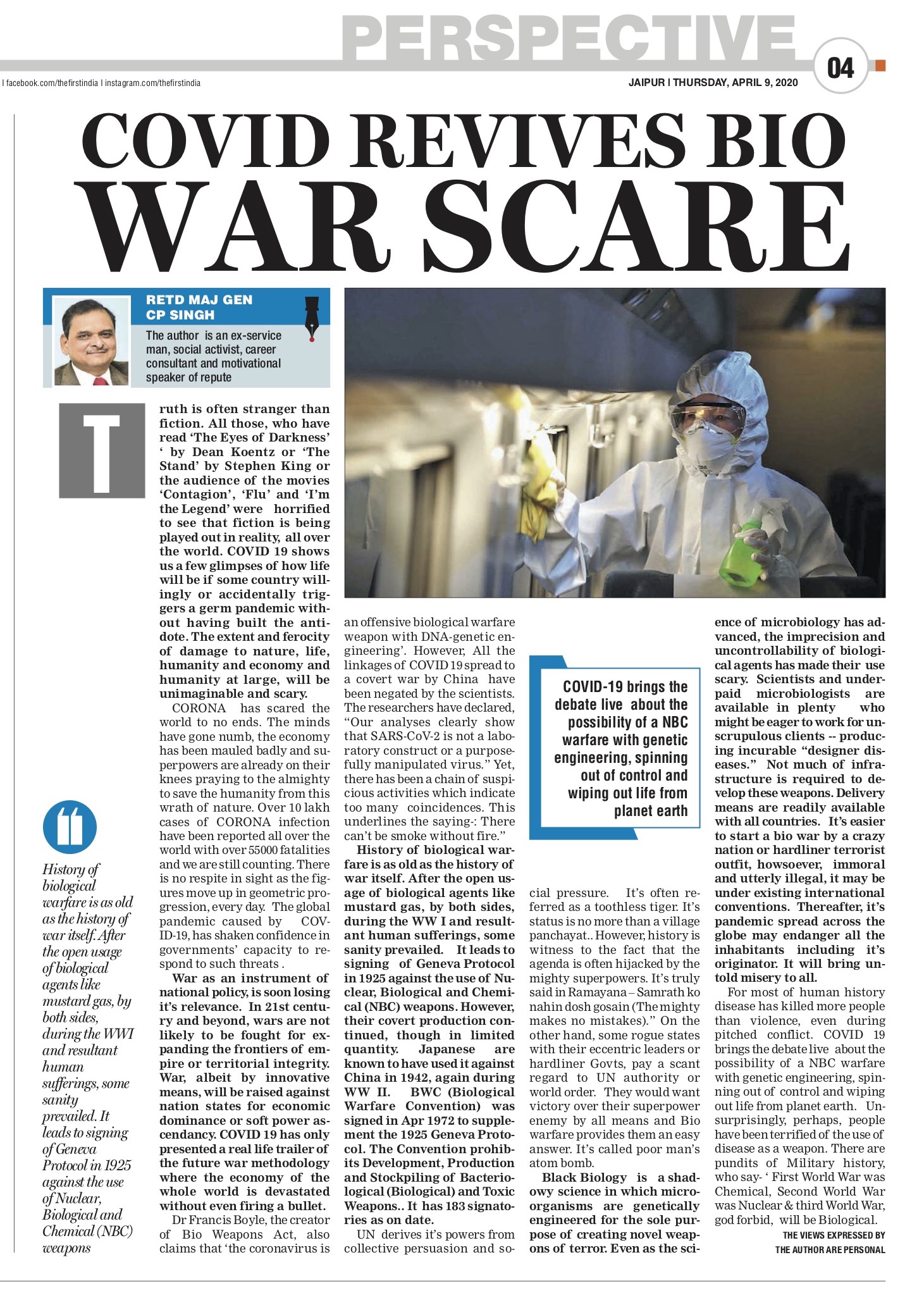 COVID REVIVES BIO WAR SCARE